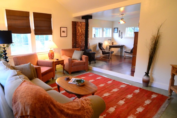 Living room and den