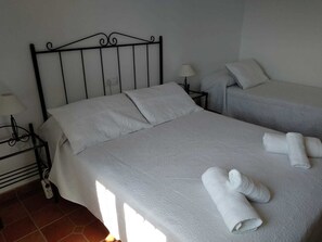 ベーシック トリプルルーム 共用バスルーム | エジプト綿のシーツ、高級寝具、羽毛の掛け布団、アイロン / アイロン台