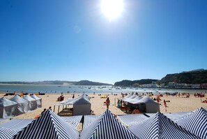 Beach nearby, sun loungers