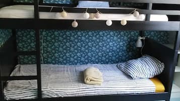 4 bedrooms, desk, iron/ironing board, travel cot