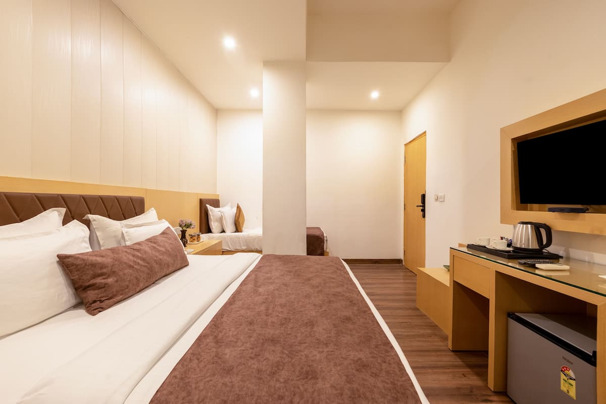 Deluxe kamer | Luxe beddengoed, donzen dekbedden, pillowtop-bedden