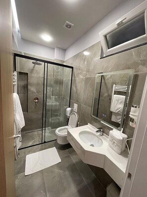 Free toiletries, hair dryer, slippers, towels