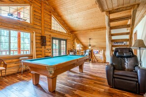Game room - Duck Creek Ranch - Privacy in a Custom Log Home on 400 Acres! (Townsend)