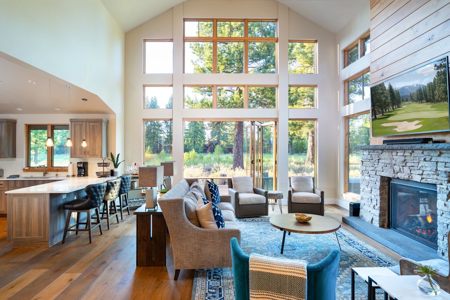 Fernseher, Kamin, Arbeitsbereiche