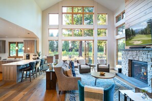 TV, fireplace, offices