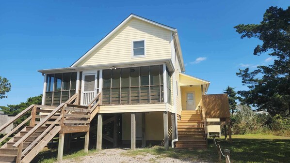 Exterior - Evening Shade:  Secluded Home Near Lighthouse Off-Site Boat Slip (Ocracoke)