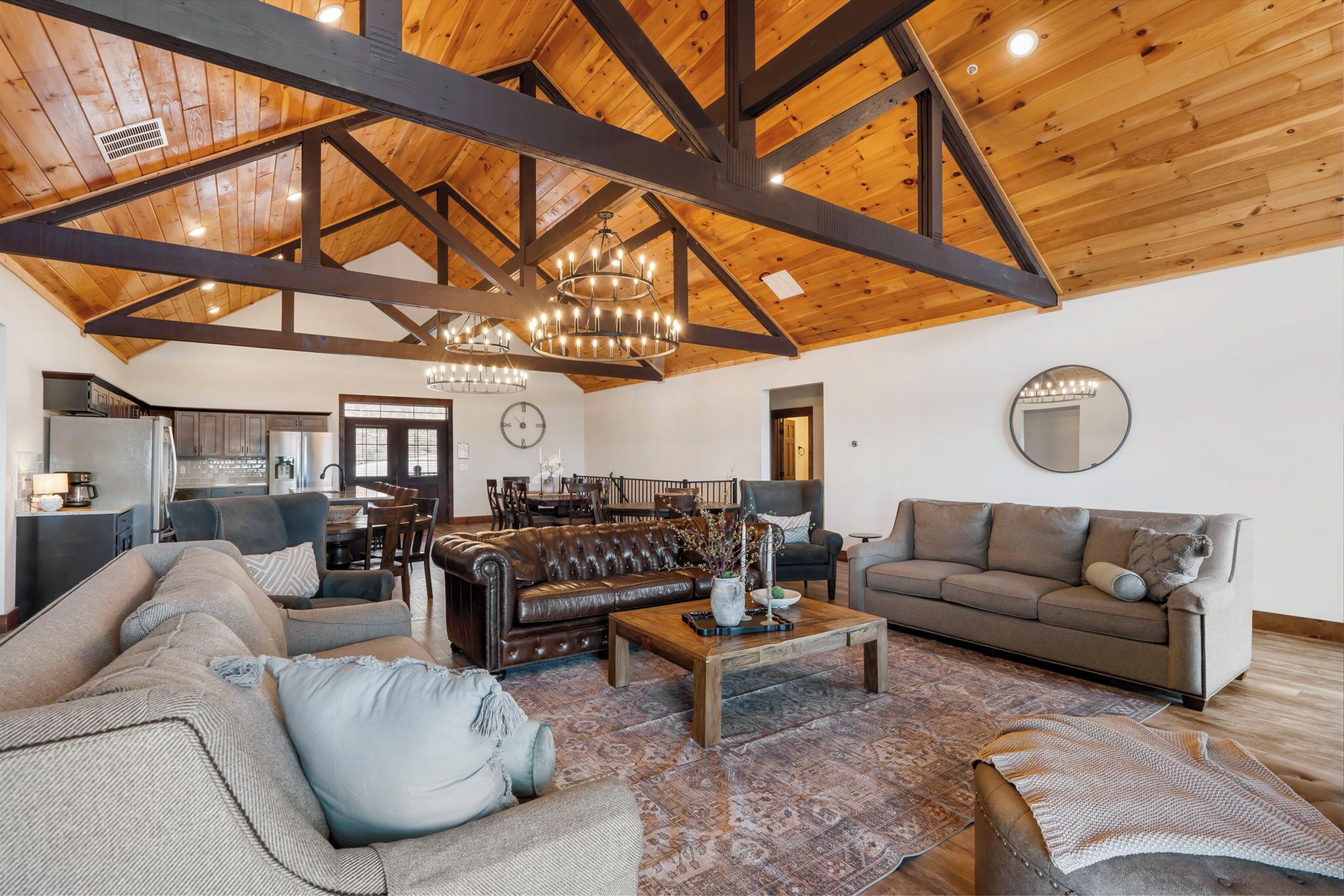 Smart TV, fireplace, video games, foosball