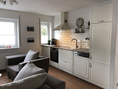 Apartment with fireplace on the Rennsteig in the Thuringian Forest