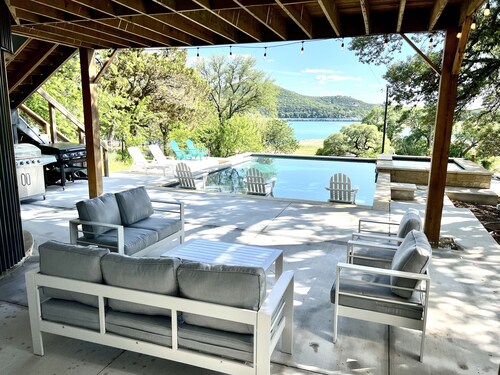 The Silo on Lake Travis.  A unique farm style house with resort pool and spa