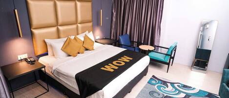 Deluxe Double Room | Premium bedding, free minibar items, in-room safe