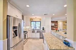 Fridge, microwave, stovetop, dishwasher - Canalfront Cape Coral Home w/ Private Dock! (Cape Coral)