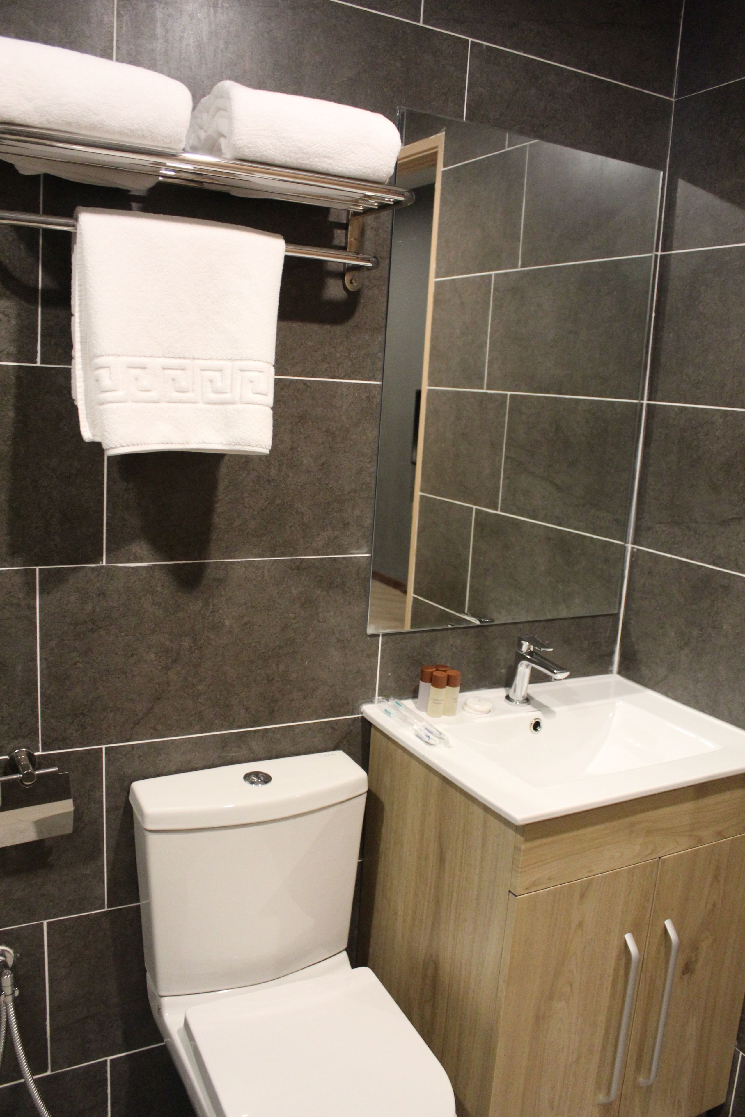 shower, rainfall showerhead, free toiletries, hair dryer