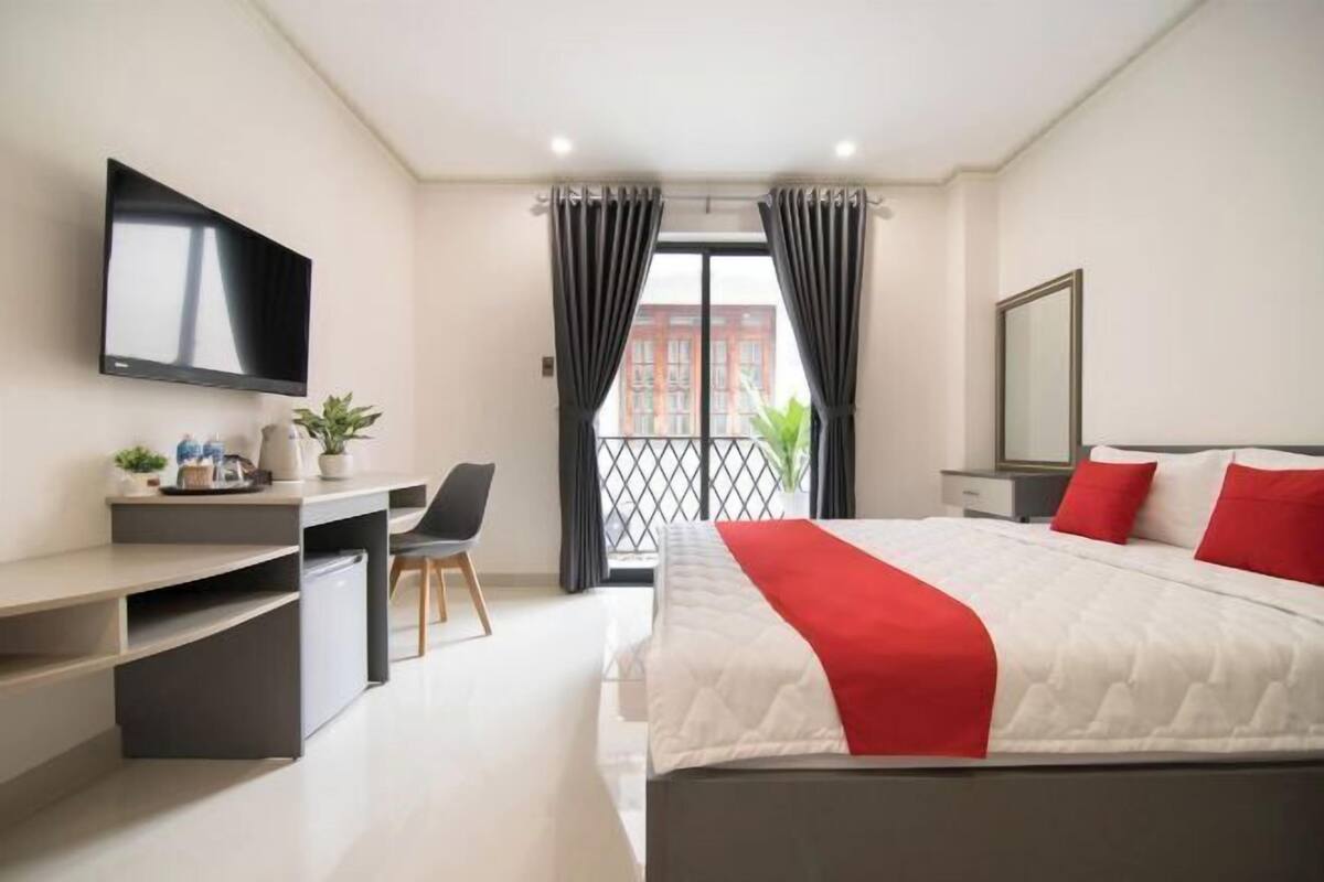 Desk, blackout curtains, iron/ironing board (on request), free WiFi