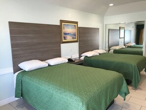 Standard Room, 2 Queen Beds, Smoking | Desk, iron/ironing board - Crown Inn Humble (Humble)