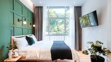 The Medium Room with unlimited access to co-working space and 24/7 coffee and tea | View from room