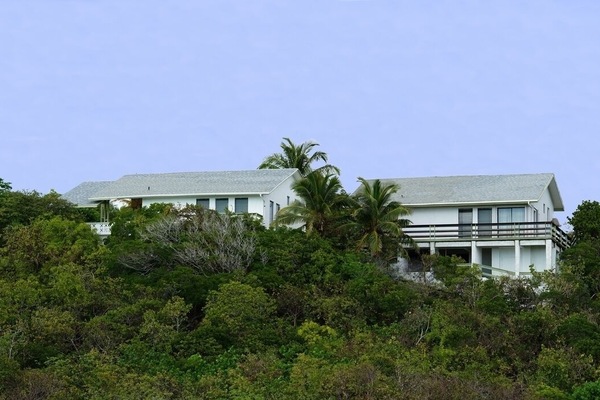 Tennis Villas 1 & 2 as seen from below.  Tennis Villa 2 is on the left.