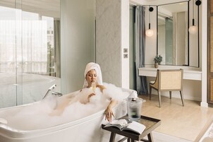 Free toiletries, hair dryer, bathrobes, slippers