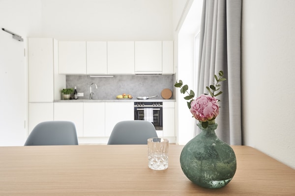 Design Apartment, 1 Bedroom, Terrace, Garden View (Apartment 12 - Blue) | In-room dining