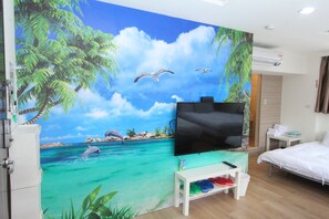 Down duvets, individually decorated, individually furnished, desk