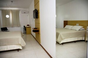 Minibar, blackout curtains, bed sheets