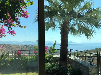 Bodrum Stone House with garden, view and pool