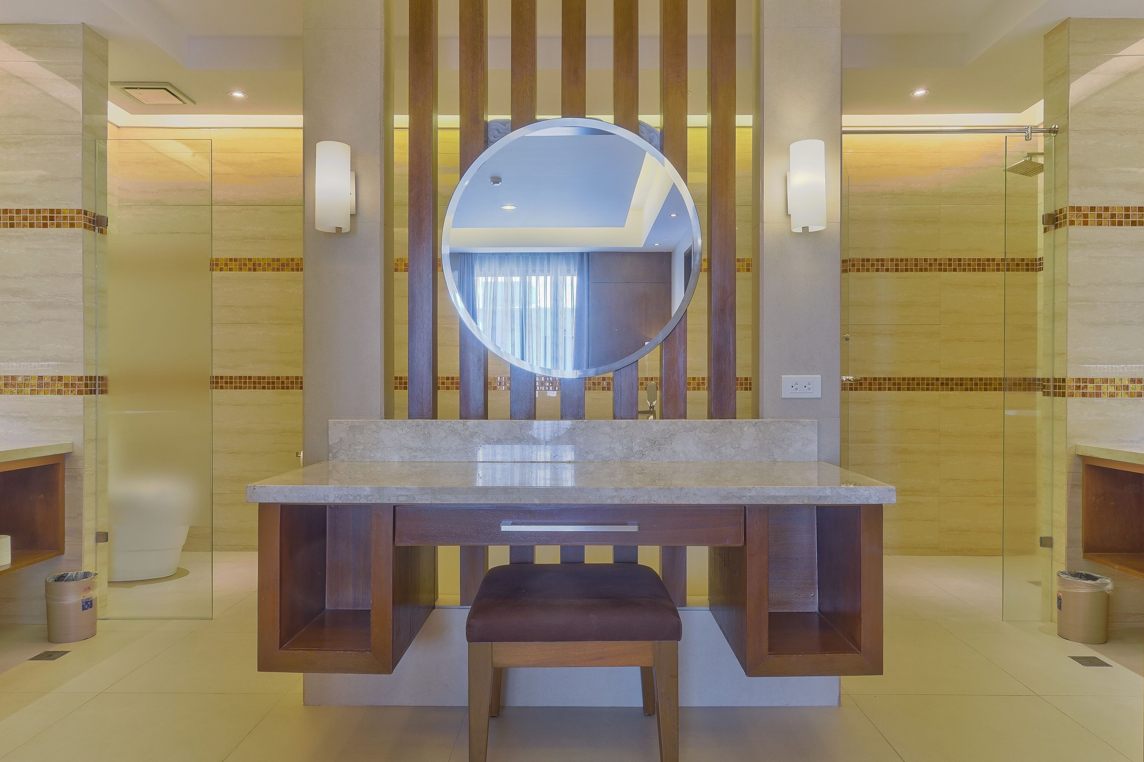 presidential suite | bathroom | shower, rainfall showerhead, free toiletries, hair dryer