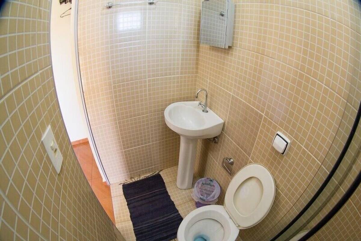 Shower, towels, toilet paper