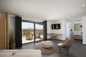 Junior Studio Suite, Private Pool (Elia) | In-room safe, blackout drapes, soundproofing, iron/ironing board - Ikies of Mykonos (Mykonos)