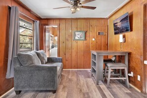 Cabin, 1 King Bed, Hot Tub, Beach View (101) | Living area - Sunset #101 (Big Bear Lake)