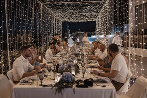 Outdoor banquet area