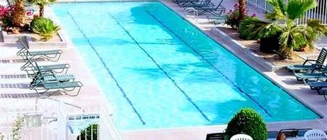 A heated pool, a lap pool