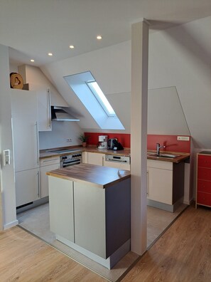 Fridge, microwave, oven, stovetop - 4 **** apartment directly on Neckartalradweg Irslenbach (Oberndorf)