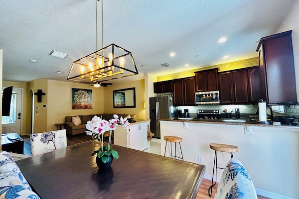 Dining table with bench seating and 4 Chairs