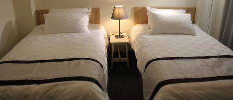 Blackout curtains, free WiFi, bed sheets