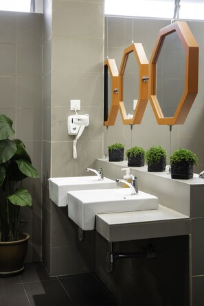 Dusche, Haartrockner, Bidet, Handtücher