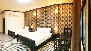 Deluxe Twin - Pool View | Minibar, desk, blackout curtains, rollaway beds