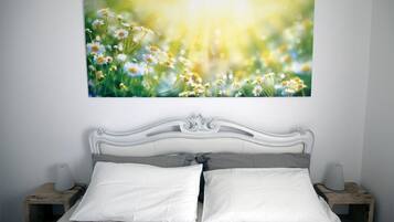 Panorama-Zimmer | Italienische Bettbezüge von Frette, hochwertige Bettwaren