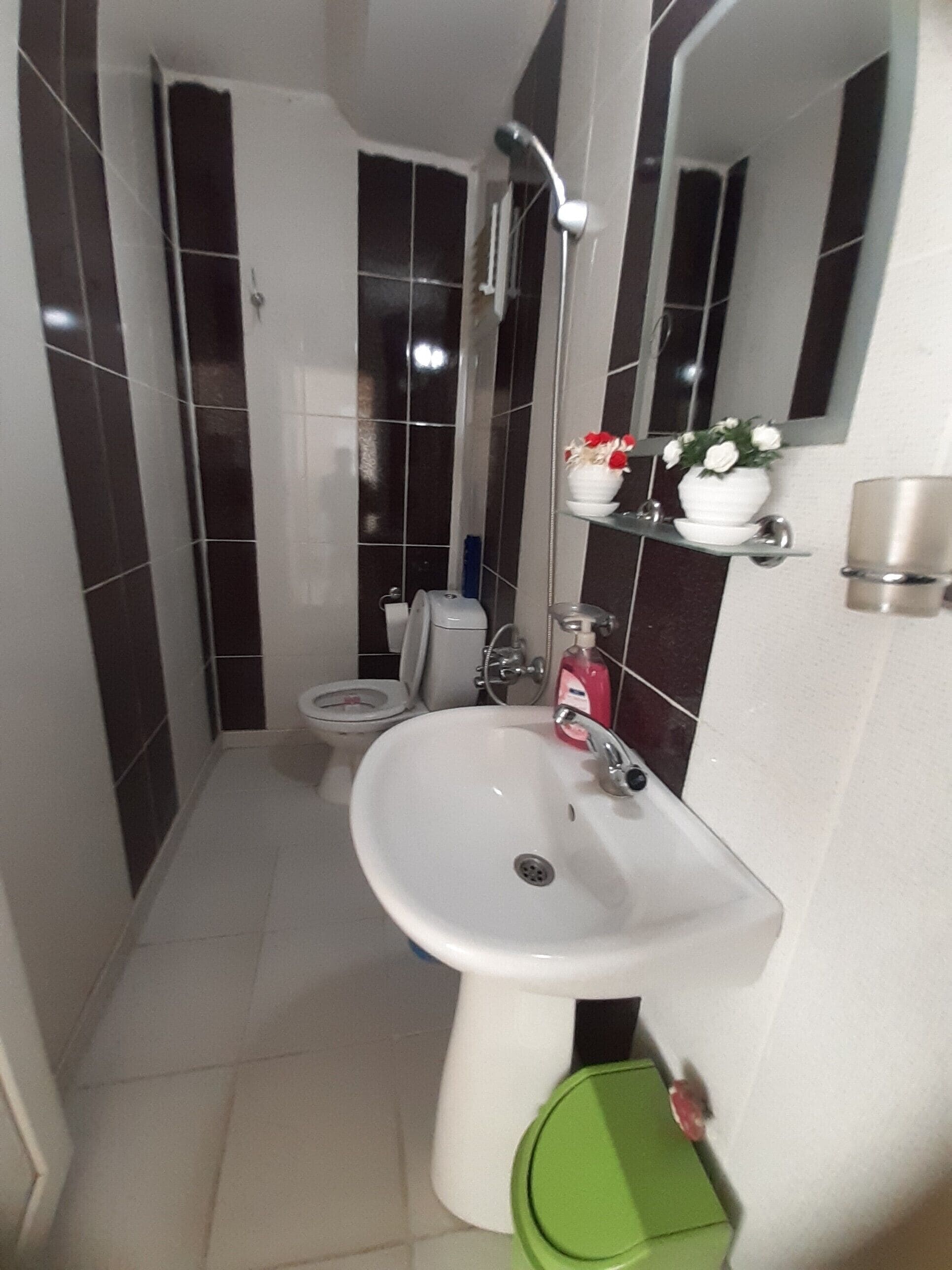 deluxe double room | bathroom | shower, hair dryer, slippers, towels