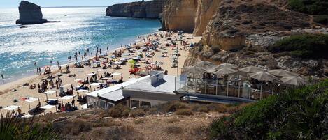 Beach nearby, sun-loungers, beach towels