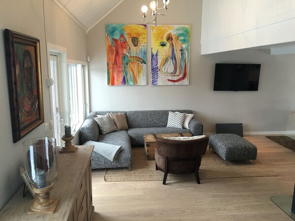 TV, caminetto, videoteca