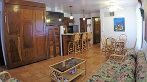 Villa, 1 kingsize-seng med sovesofa, havutsikt (1st Floor Beachfront) | Oppholdsområde