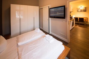 Apartment, 1 Schlafzimmer, Balkon | 1 Schlafzimmer, kostenlose Babybetten, kostenloses WLAN, Bettwäsche