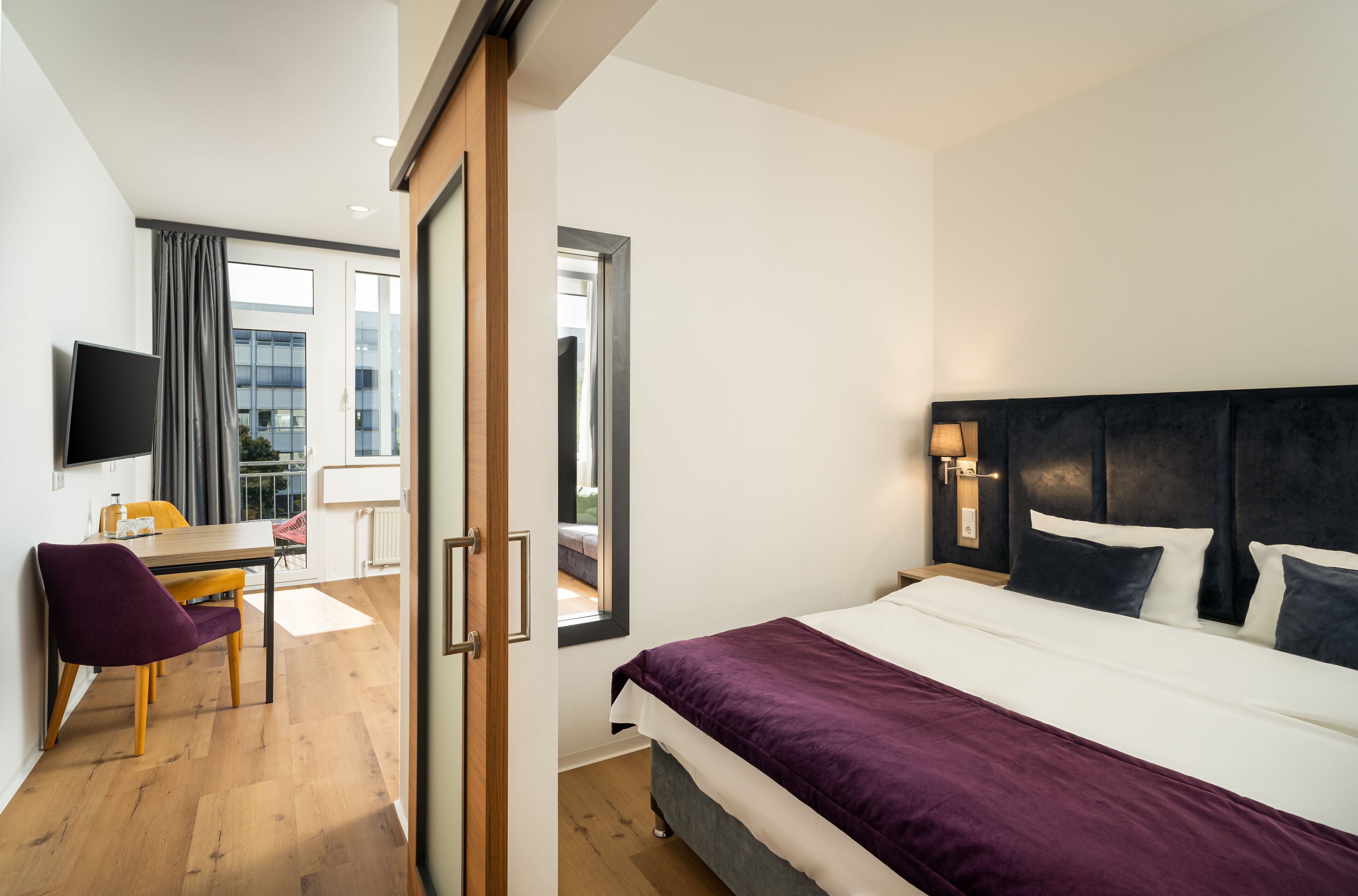 In-room safe, desk, laptop workspace, blackout curtains