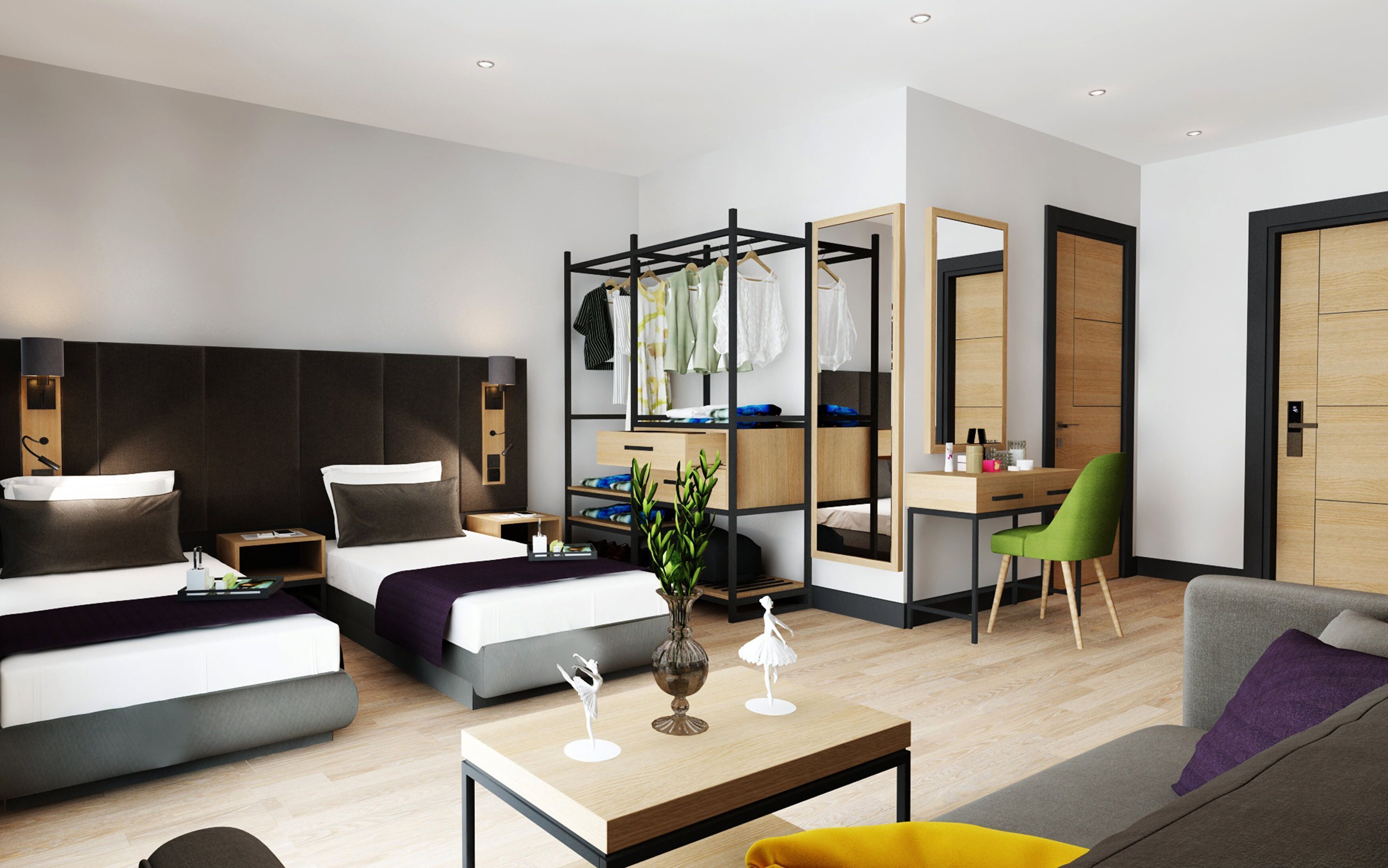 In-room safe, desk, laptop workspace, blackout curtains