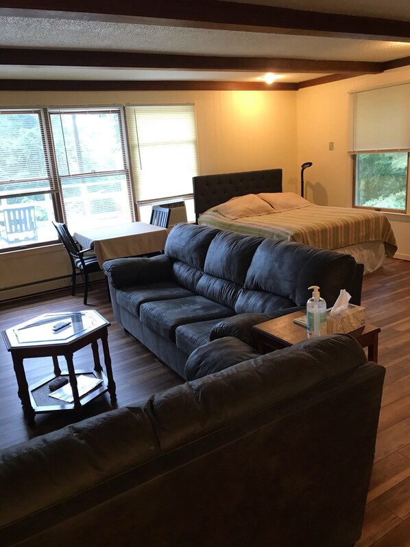 Smart TV, fireplace, stereo