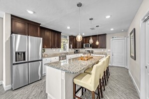 Fridge, microwave, oven, stovetop - Coral Breeze | Pet Friendly Home, Heated Pool & Spa, Minutes to Village and Siesta Beach! (Siesta Key)