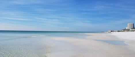 Beach nearby, sun-loungers