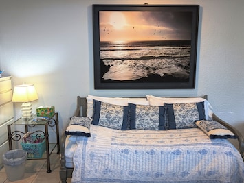 The main living area in Bedroom Two also has a comfy daybed.