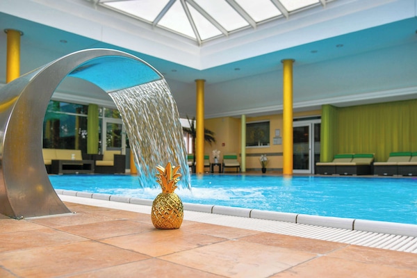Indoor pool, sun loungers
