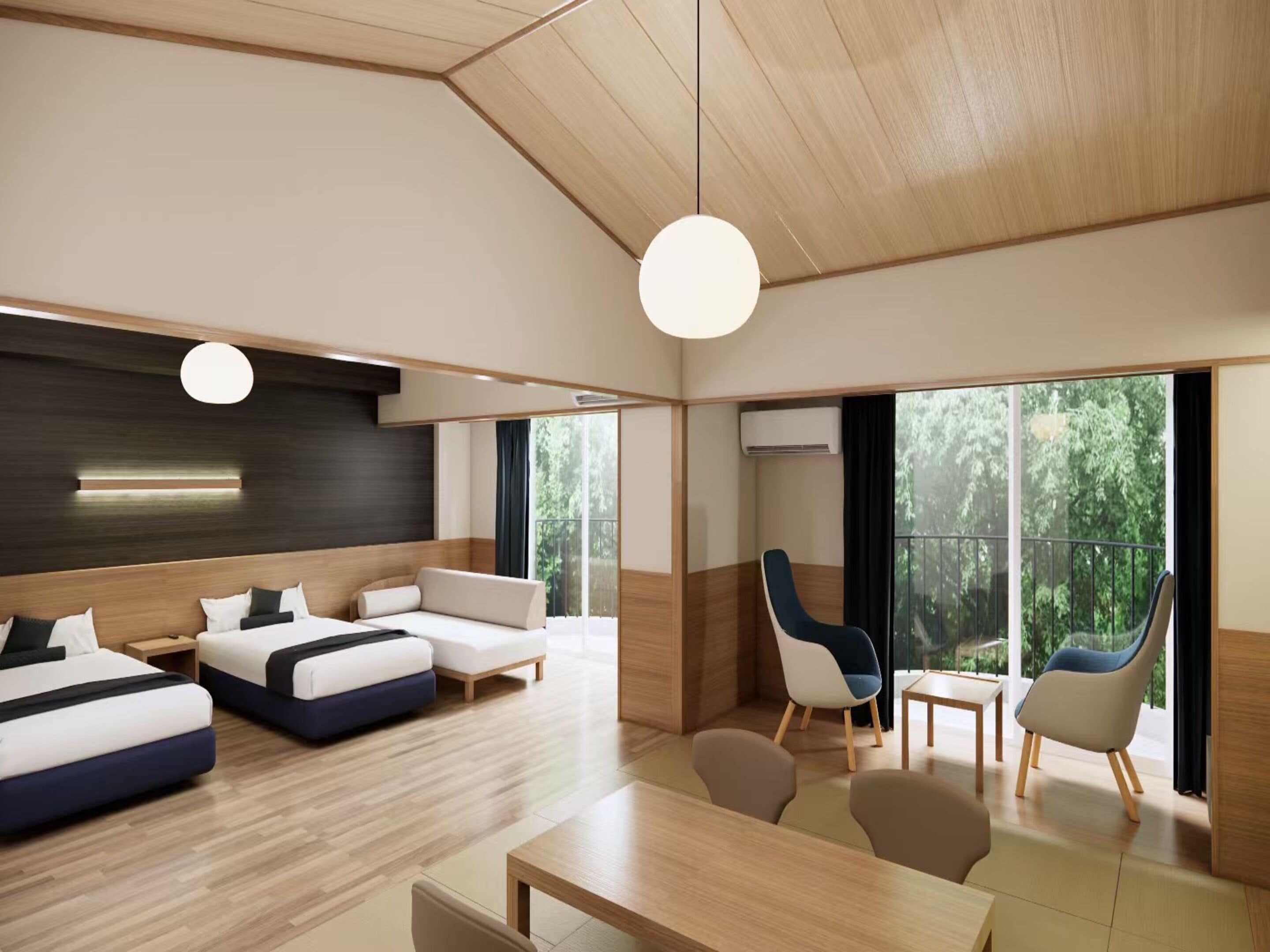 Huone (Japanese-Western-Style) | Ilmaiset minibaarituotteet, tallelokero huoneessa, työpöytä